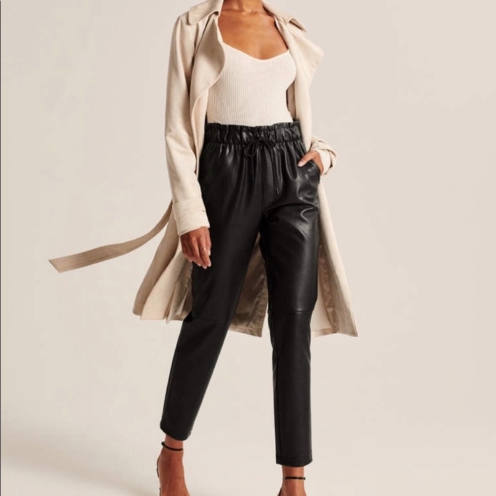 Abercrombie leather drawstring pants